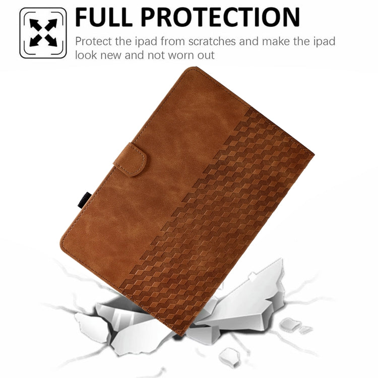 For iPad mini 6 / mini 2024 Rhombus Embossed Leather Smart Tablet Case(Brown) - free shipping - PMC TechLife - Order now!