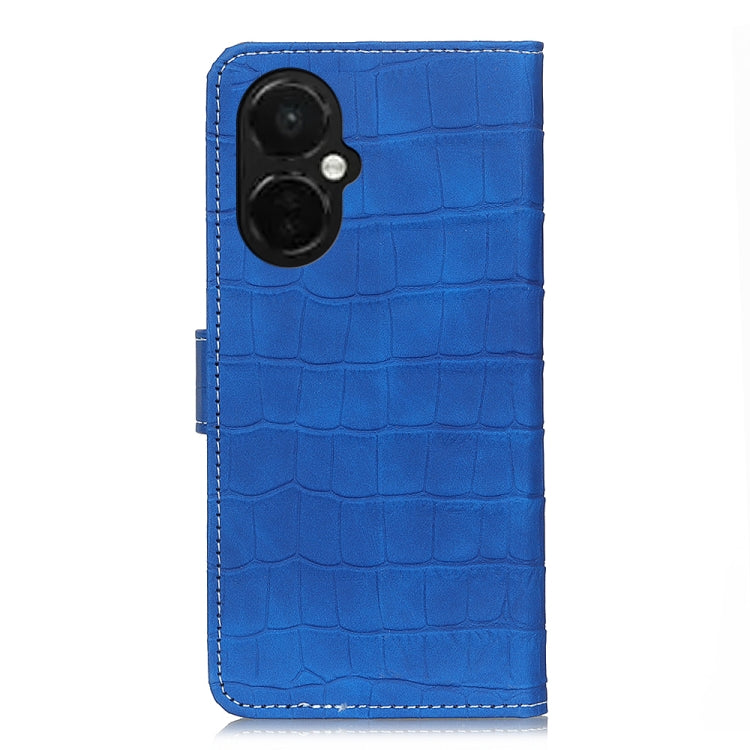 For OnePlus Nord CE 3 Lite Magnetic Crocodile Texture Leather Phone Case(Blue) - OnePlus Cases by PMC Jewellery | Online Shopping South Africa | PMC Jewellery