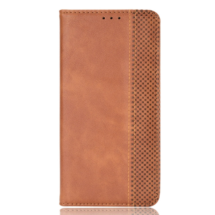 For TCL 405 / 406 T506D Magnetic Buckle Retro Texture Leather Phone Case(Brown) - More Brand by PMC Jewellery | Online Shopping South Africa | PMC Jewellery