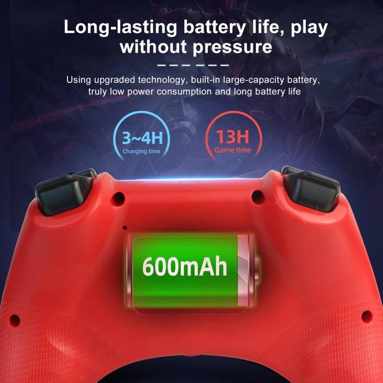 398 Bluetooth 5.0 Wireless Game Controller for PS4 / PC / Android(Red) - Gamepads by PMC Jewellery | Online Shopping South Africa | PMC Jewellery