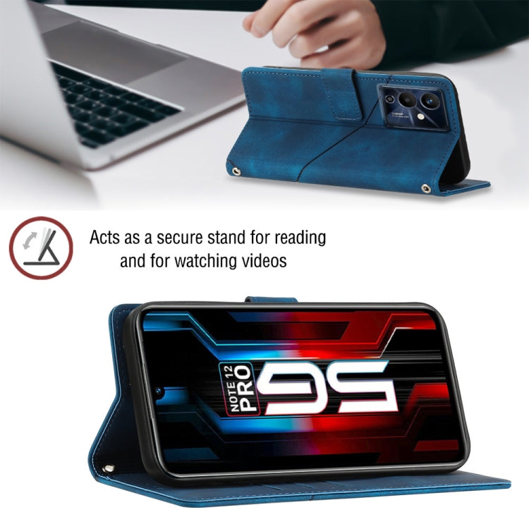 For Infinix Note 12 5G / Note 12 Pro 5G Skin-feel Embossed Leather Phone Case(Blue) - free shipping - PMC TechLife - Order now!