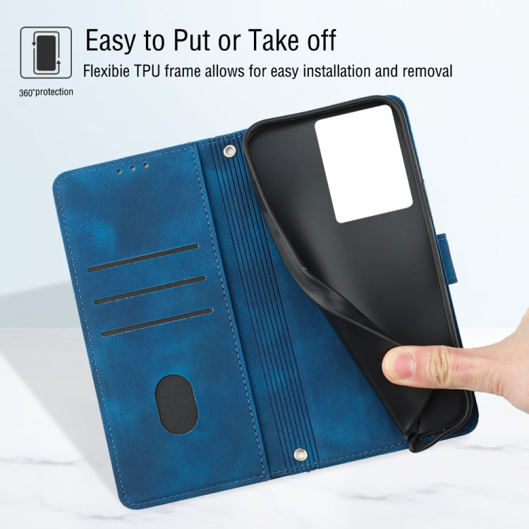 For Infinix Note 12 5G / Note 12 Pro 5G Skin-feel Embossed Leather Phone Case(Blue) - free shipping - PMC TechLife - Order now!