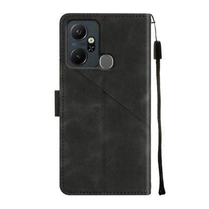 For Infinix Smart 6 Plus X6823 Skin-feel Embossed Leather Phone Case(Black) - Infinix Cases by PMC Jewellery | Online Shopping South Africa | PMC Jewellery