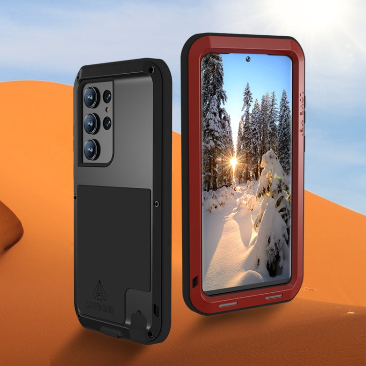 For Samsung Galaxy S23 Ultra 5G LOVE MEI Metal Shockproof Life Waterproof Dustproof Phone Case(Red) - Galaxy S23 Ultra 5G Cases by LOVE MEI | Online Shopping South Africa | PMC Jewellery | Buy Now Pay Later Mobicred