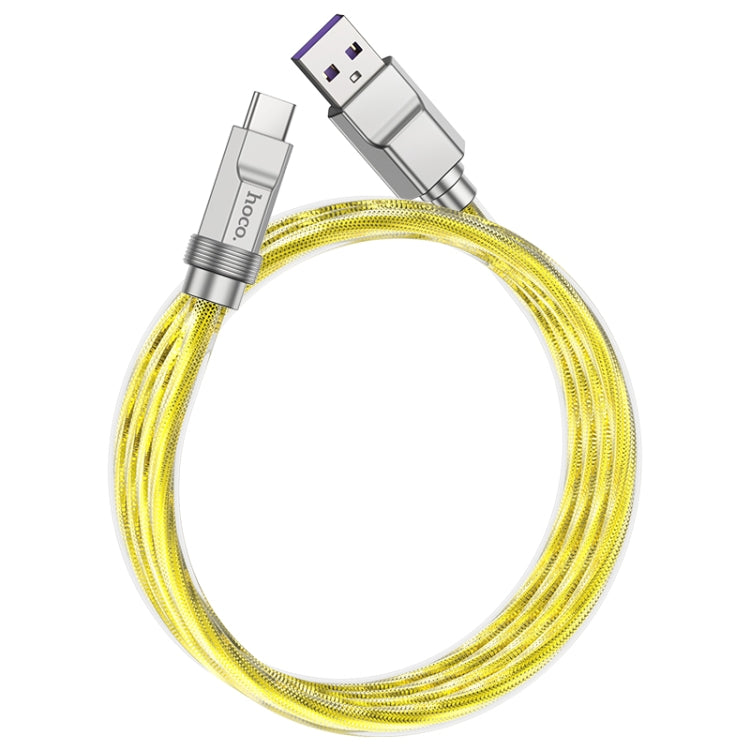 hoco U113 100W USB to USB-C/Type-C Silicone Fast Charging Data Cable, Length: 1m(Gold) - USB-C & Type-C Cable by hoco | Online Shopping South Africa | PMC Jewellery