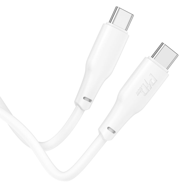 hoco X93 60W USB-C/Type-C to USB-C/Type-C Fast Charge Data Cable, Length:1m(White) - USB-C & Type-C Cable by hoco | Online Shopping South Africa | PMC Jewellery