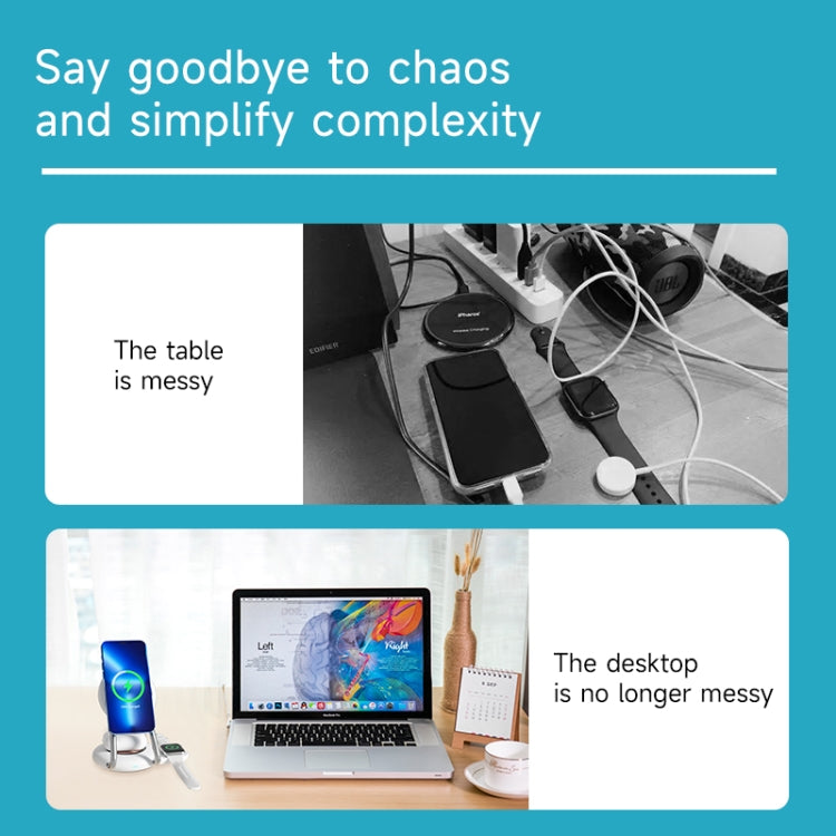 N21 15W 3 in 1 Transparent Magnetic Wireless Charger(White) - free shipping - PMC TechLife - Order now!