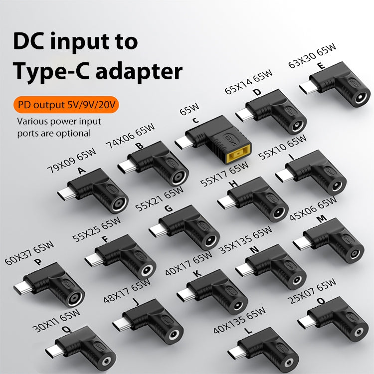 For Lenovo Square Port 65W DC Input to USB-C / Type-C PD Power Adapter - Cable & Adapters by PMC TechLife | Online Shopping South Africa | PMC TechLife