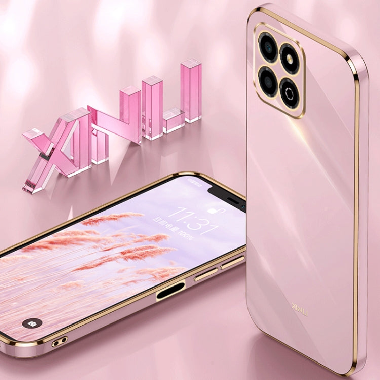 For Honor X8a 2023 XINLI Straight Edge 6D Electroplate TPU Phone Case(Pink) - Honor Cases by XINLI | Online Shopping South Africa | PMC Jewellery