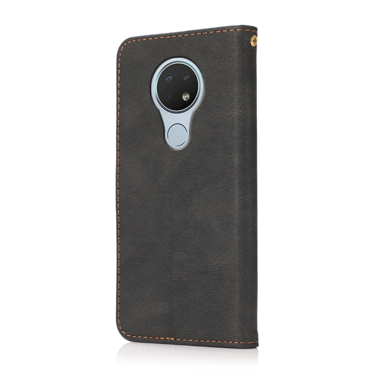 For Nokia 6.2 / 7.2 Dual-color Stitching Leather Phone Case(Black Brown) - Nokia Cases by PMC Jewellery | Online Shopping South Africa | PMC Jewellery