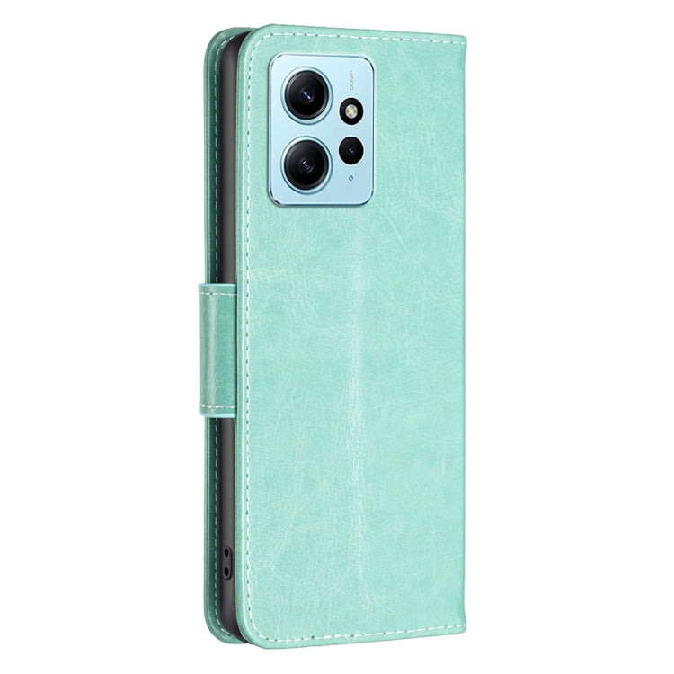 For Xiaomi Redmi Note 12 4G Global Two Butterflies Embossing Leather Phone Case(Green) - Note 12 Cases by PMC Jewellery | Online Shopping South Africa | PMC Jewellery