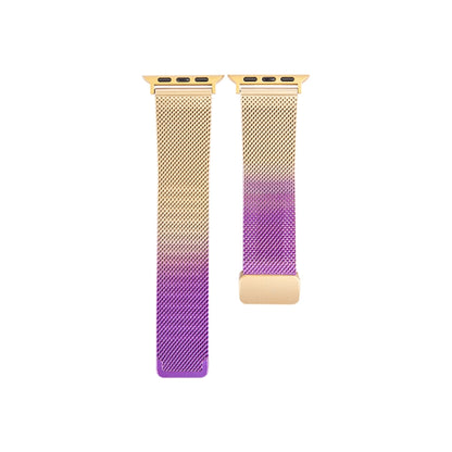 Milan Fold Buckle Metal Watch Band For Apple Watch Ultra 49mm / Series 8&7 45mm / SE 2&6&SE&5&4 44mm / 3&2&1 42mm (Gradient Purple) - Watch Bands by PMC Jewellery | Online Shopping South Africa | PMC Jewellery