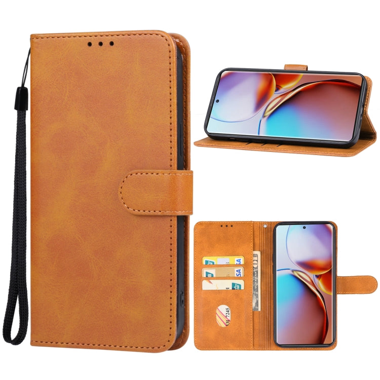 For Motorola Edge 40 Leather Phone Case(Brown) -  by PMC Jewellery | Online Shopping South Africa | PMC Jewellery