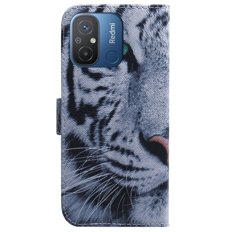 For Xiaomi Redmi 12C / 11A Coloured Drawing Flip Leather Phone Case(Tiger) - Xiaomi Cases by PMC Jewellery | Online Shopping South Africa | PMC Jewellery