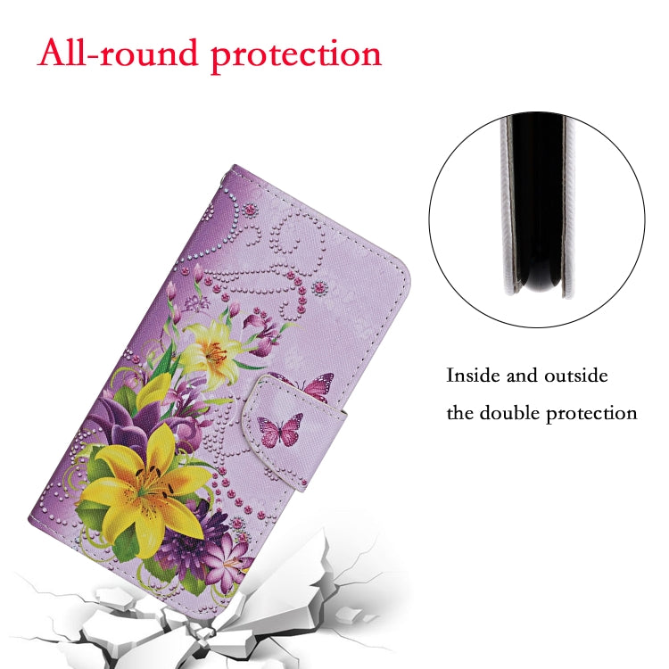 For Xiaomi Redmi 12C Colored Drawing Pattern Flip Leather Phone Case(Yellow Flower Butterfly) - free shipping - PMC TechLife - Order now!