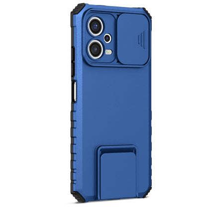 For Xiaomi Redmi Note 12 5G / Poco X5 Stereoscopic Holder Sliding Camshield Phone Case(Blue) - Note 12 Cases by PMC Jewellery | Online Shopping South Africa | PMC Jewellery