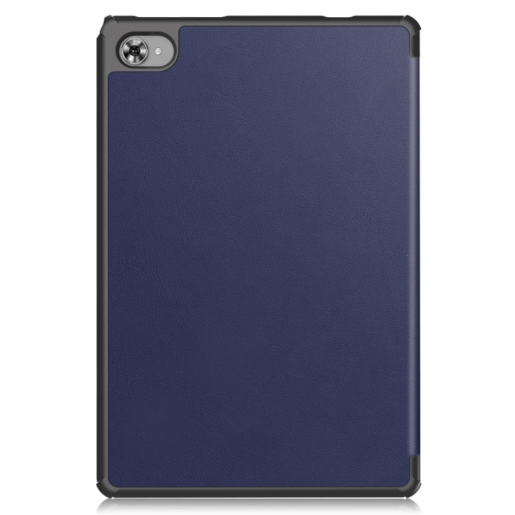 For Teclast M40 Plus Custer Pure Color 3-Fold Holder Leather Tablet Case(Dark Blue) - free shipping - PMC TechLife - Order now!