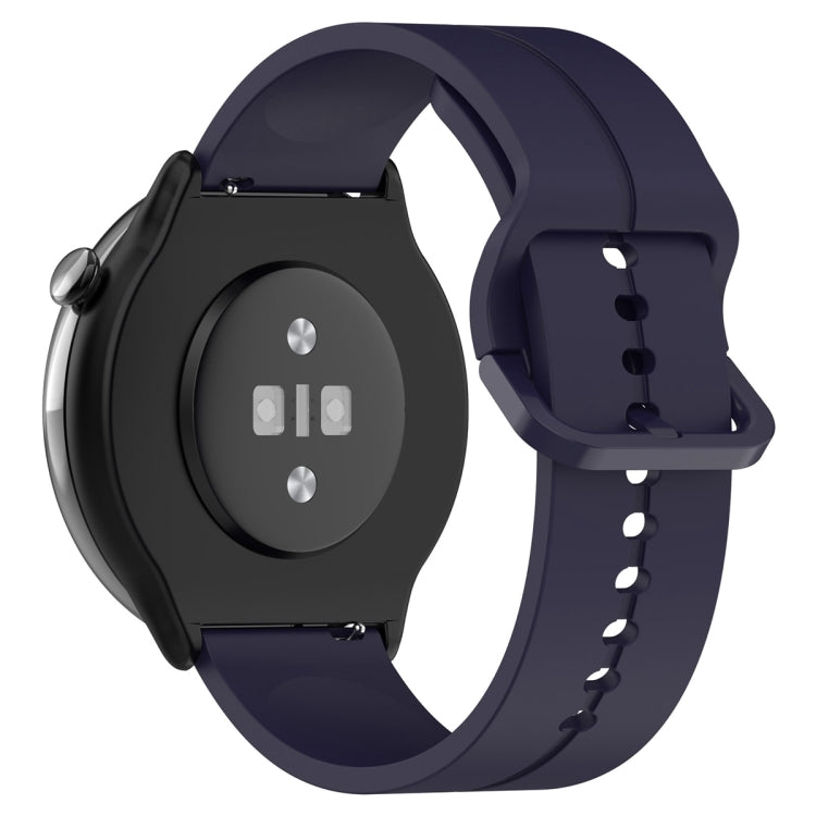 For Amazfit GTR Mini 20mm Flat Head Groove Reverse Buckle Silicone Watch Band(Navy Blue) -  by PMC Jewellery | Online Shopping South Africa | PMC Jewellery