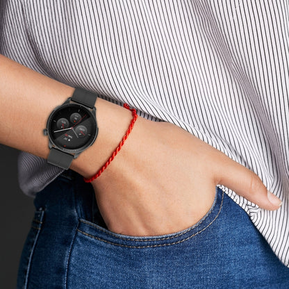 For Amazfit GTR 4 Magnetic Fold Clasp Silver Buckle Silicone Watch Band(Red) -  by PMC Jewellery | Online Shopping South Africa | PMC Jewellery