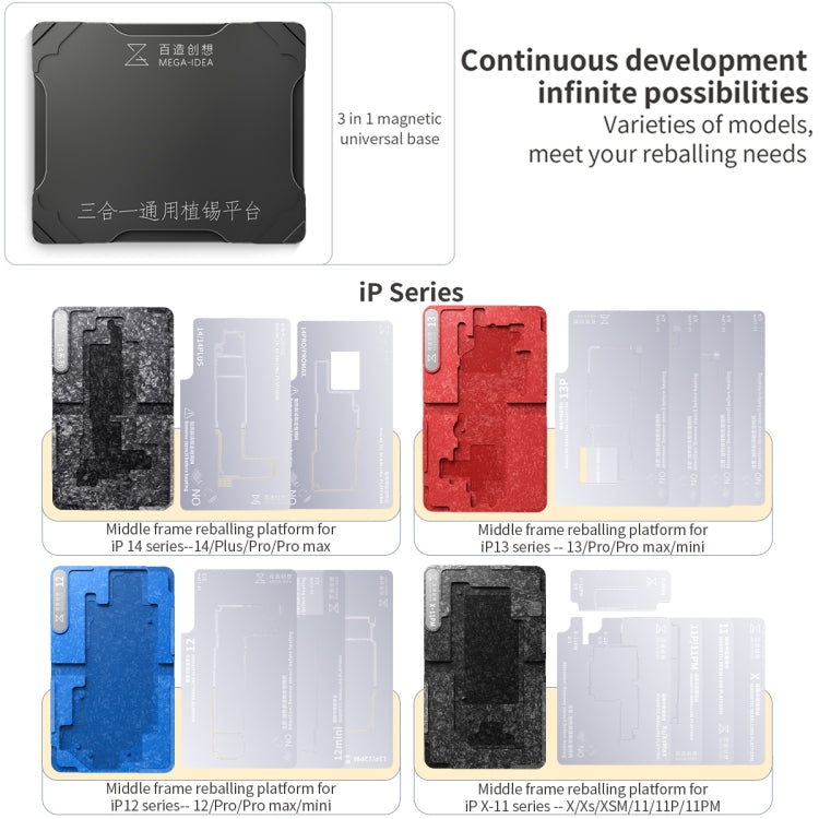 Base Qianli Mega-idea Multi-functional Middle Frame Positioning BGA Reballing Platform - free shipping - PMC TechLife - Order now!