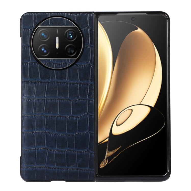 For Huawei Mate X3 Crocodile Texture Genuine Leather Phone Case(Blue) - free shipping - PMC TechLife - Order now!