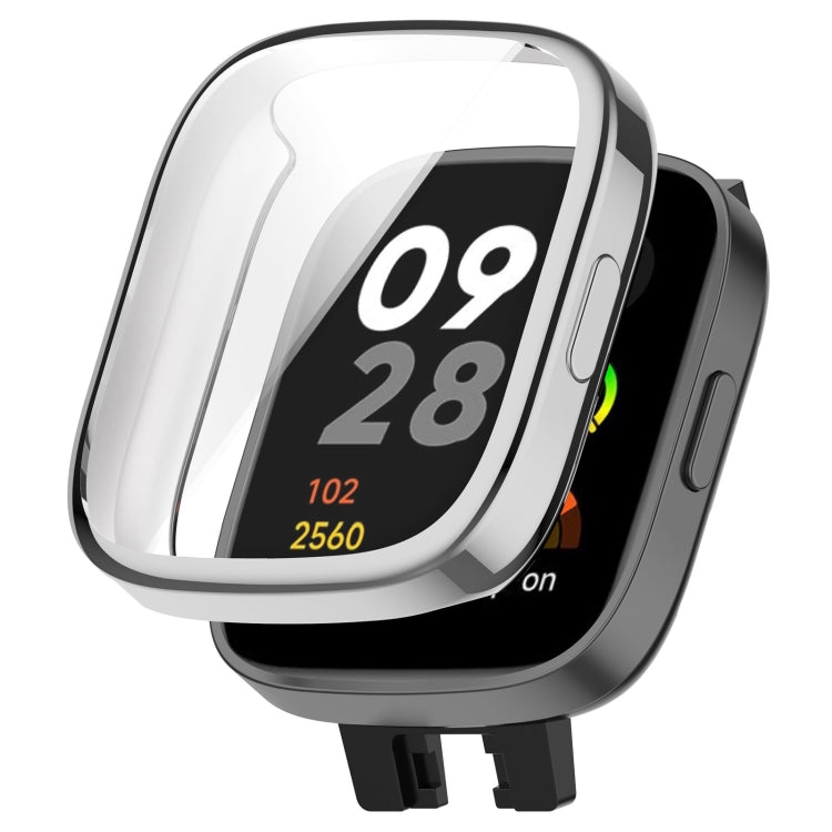 For Redmi Watch 3 Full Coverage TPU Electroplating Watch Protective Case(Silver) - Smart Wear by PMC TechLife | Online Shopping South Africa | PMC TechLife