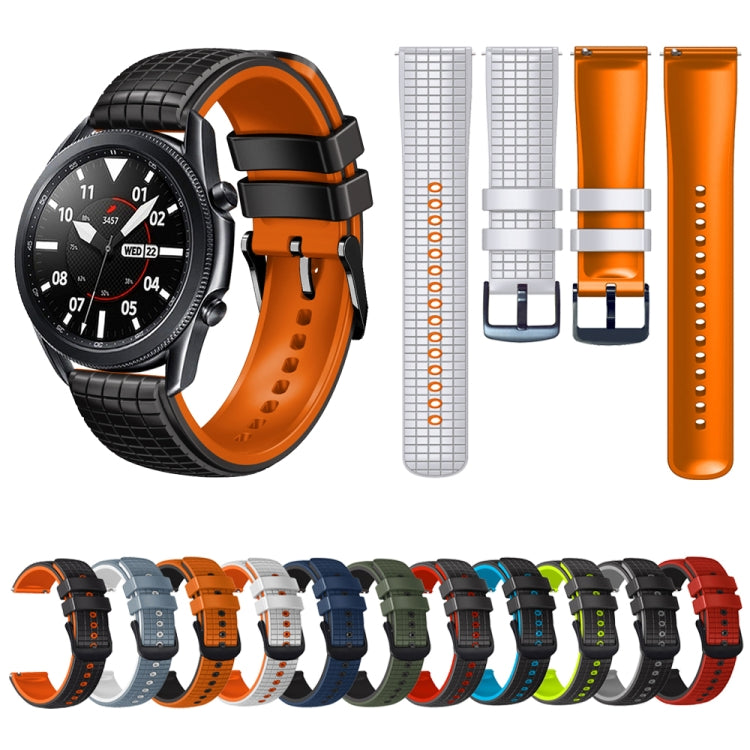 20mm Universal Mesh Two-Tone Silicone Watch Band(Black Orange) - Smart Wear by PMC Jewellery | Online Shopping South Africa | PMC Jewellery