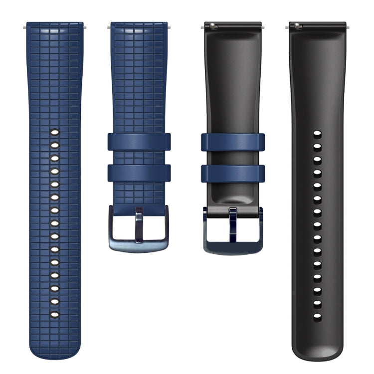 22mm Universal Mesh Two-Tone Silicone Watch Band(Dark Blue Black) - Smart Wear by PMC Jewellery | Online Shopping South Africa | PMC Jewellery