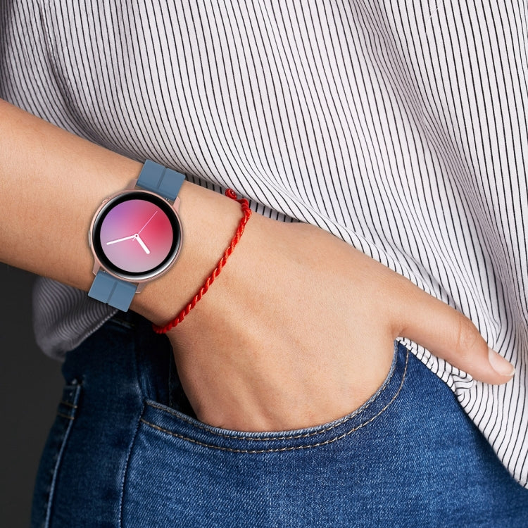 20mm Universal Flat Head Groove Folding Black Buckle Silicone Watch Band(Starlight) - Smart Wear by PMC TechLife | Online Shopping South Africa | PMC TechLife