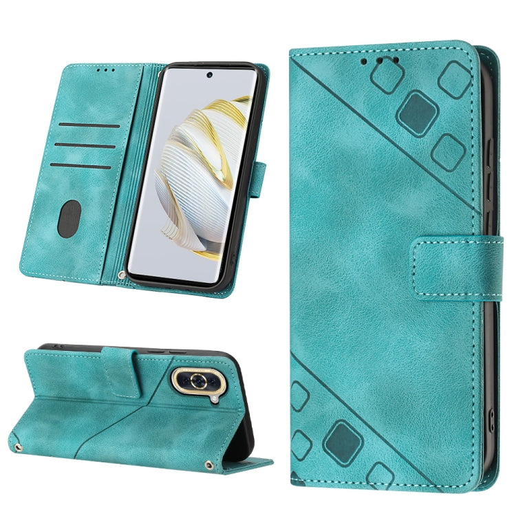 For Huawei nova 10 Skin-feel Embossed Leather Phone Case(Green) - free shipping - PMC TechLife - Order now!