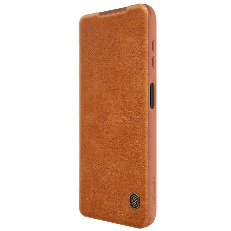 For Samsung Galaxy A14 4G NILLKIN QIN Series Pro Sliding Camera Cover Design Leather Phone Case(Brown) - Galaxy Phone Cases by NILLKIN | Online Shopping South Africa | PMC Jewellery