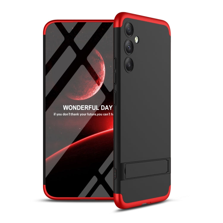 For Samsung Galaxy A34 5G GKK Three Stage Splicing Full Coverage PC Phone Case with Stand(Black Red) - Galaxy Phone Cases by GKK | Online Shopping South Africa | PMC Jewellery