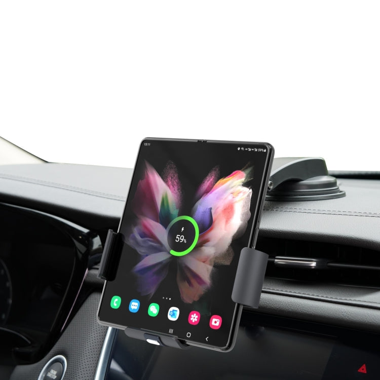 For Samsung Galaxy Z Fold4 / 3 S7 Dual Coil Car Phone Holder Wireless Charger - Wireless Charger Holders by PMC Jewellery | Online Shopping South Africa | PMC Jewellery