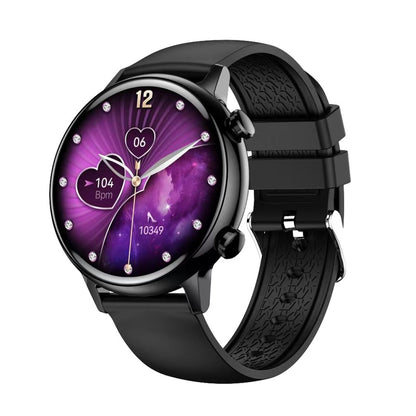 HK39 1.1 inch Smart Silicone Strap Watch Supports Bluetooth Call/Blood Oxygen Monitoring(Black) - Smart Wear by PMC Jewellery | Online Shopping South Africa | PMC Jewellery