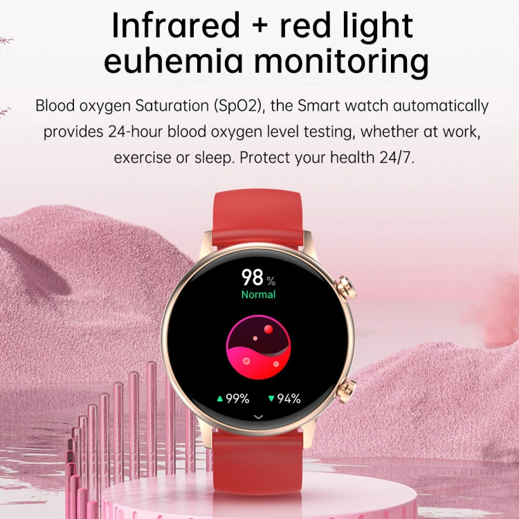 HK39 1.1 inch Smart Silicone Strap Watch Supports Bluetooth Call/Blood Oxygen Monitoring(Pink) - Smart Wear by PMC Jewellery | Online Shopping South Africa | PMC Jewellery