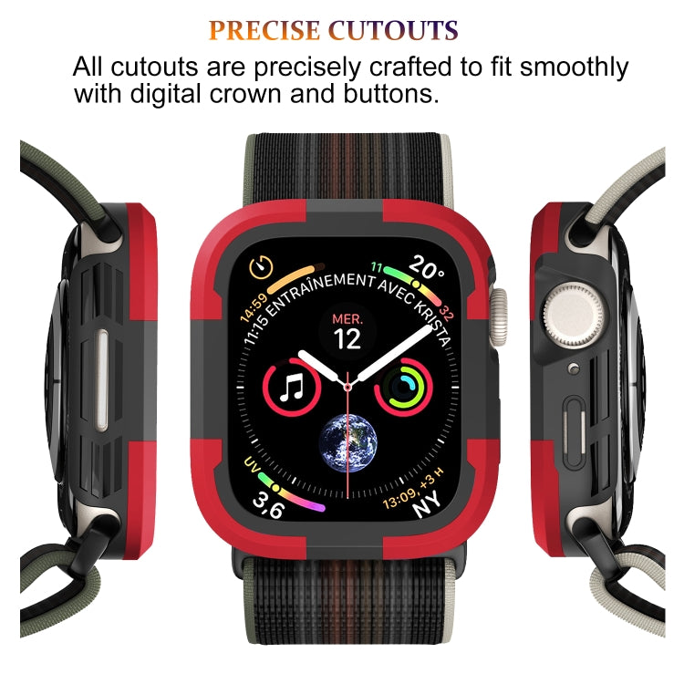 For Apple Watch Series SE 2&6&SE&5&4 44mm Armor Frame Watch Case(Red) - Smart Wear by PMC TechLife | Online Shopping South Africa | PMC TechLife