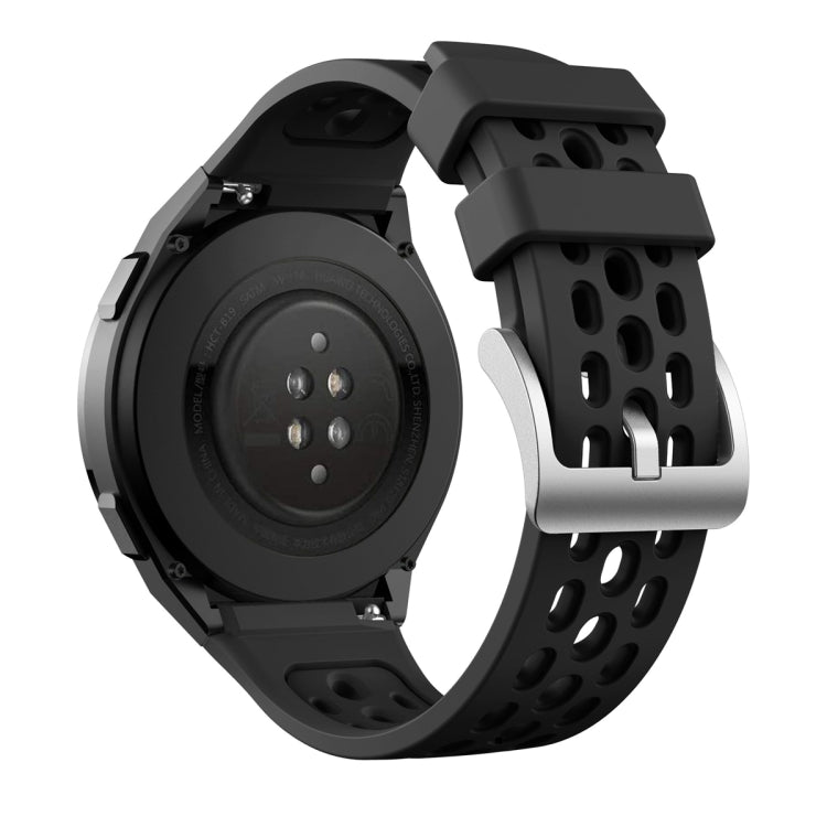 For Huawei Watch GT 2e Two Color Round Hole Silicone Watch Band(Balck Balck) - Smart Wear by PMC Jewellery | Online Shopping South Africa | PMC Jewellery