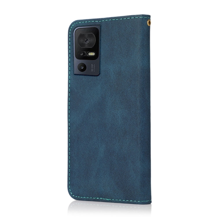 For TCL 40 SE Dual-color Stitching Leather Phone Case(Blue Green) - More Brand by PMC Jewellery | Online Shopping South Africa | PMC Jewellery