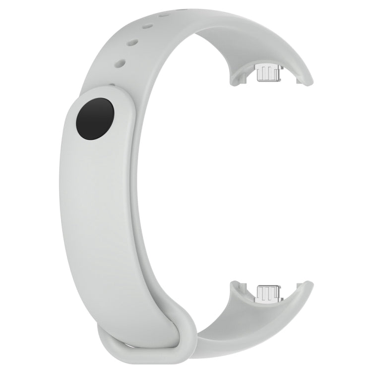 For Xiaomi Mi Band 8 Solid Color Stainless Steel Plug Replacement Watch Band (Light Grey) - Watch Bands by PMC Jewellery | Online Shopping South Africa | PMC Jewellery