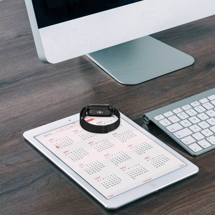 For Xiaomi Mi Band 8 Milanese Metal Watch Band(Silver) - Smart Wear by PMC TechLife | Online Shopping South Africa | PMC TechLife