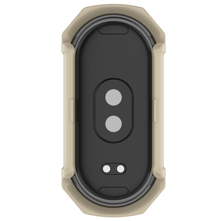 For Xiaomi Mi Band 8 PC + Tempered Glass Integrated Protective Watch Case(Ivory White) - Smart Wear by PMC TechLife | Online Shopping South Africa | PMC TechLife