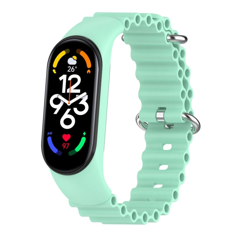 For Xiaomi Mi Band 7 / 6 / 5 / 4 / 3 Solid Color Marine Silicone Breathable Watch Band(Blue Sea) - Smart Wear by PMC Jewellery | Online Shopping South Africa | PMC Jewellery