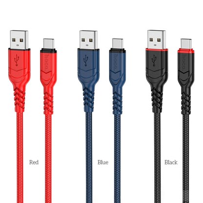 hoco X59 Victory 3A USB to USB-C / Type-C Charging Data Dable, Length:2m(Blue) - USB-C & Type-C Cable by hoco | Online Shopping South Africa | PMC Jewellery