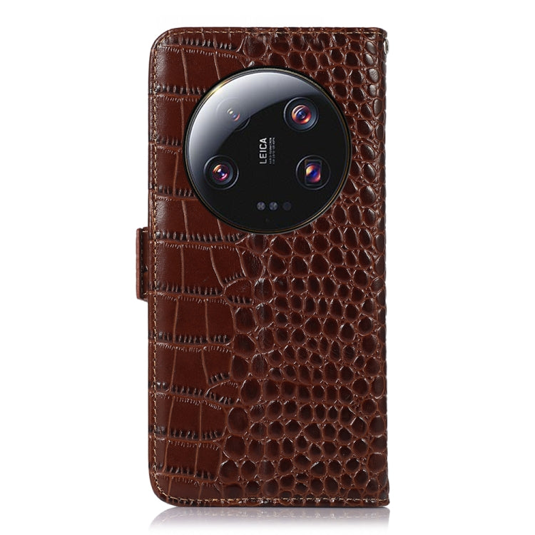 For Xiaomi 13 Ultra Crocodile Top Layer Cowhide Leather Phone Case(Brown) - 13 Ultra Cases by PMC TechLife | Online Shopping South Africa | PMC TechLife