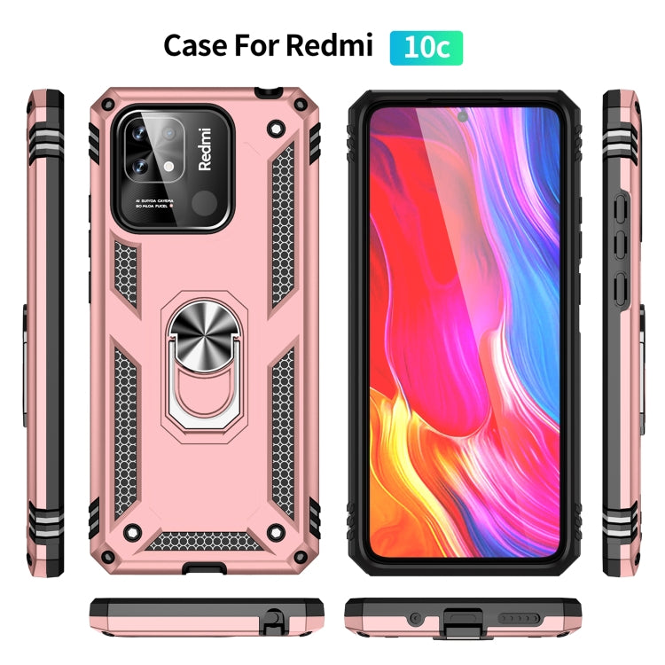 For Xiaomi Redmi 12C / 11A Shockproof TPU + PC Phone Case with Holder(Rose Gold) - Mi 11 Ultra Cases by PMC Jewellery | Online Shopping South Africa | PMC Jewellery