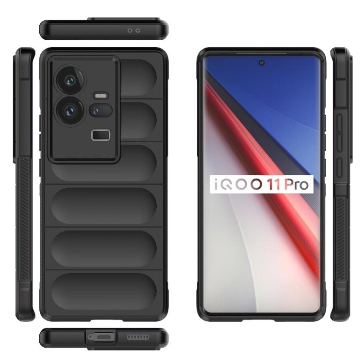 For vivo iQOO 11 Pro 5G Magic Shield TPU + Flannel Phone Case(Dark Green) - free shipping - PMC TechLife - Order now!