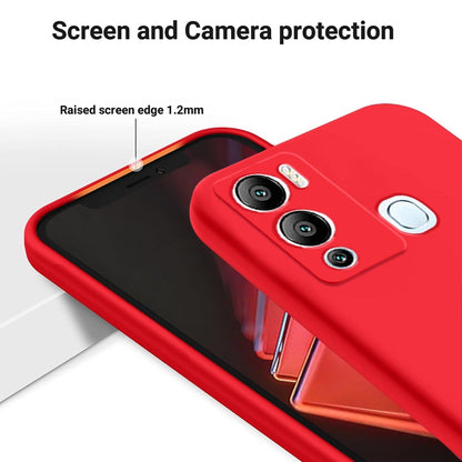 For Infinix Hot 12i Pure Color Liquid Silicone Shockproof Phone Case(Red) - Infinix Cases by PMC Jewellery | Online Shopping South Africa | PMC Jewellery