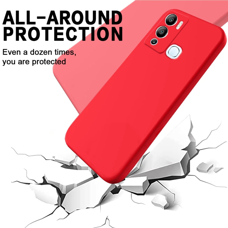 For Infinix Hot 12i Pure Color Liquid Silicone Shockproof Phone Case(Red) - Infinix Cases by PMC Jewellery | Online Shopping South Africa | PMC Jewellery