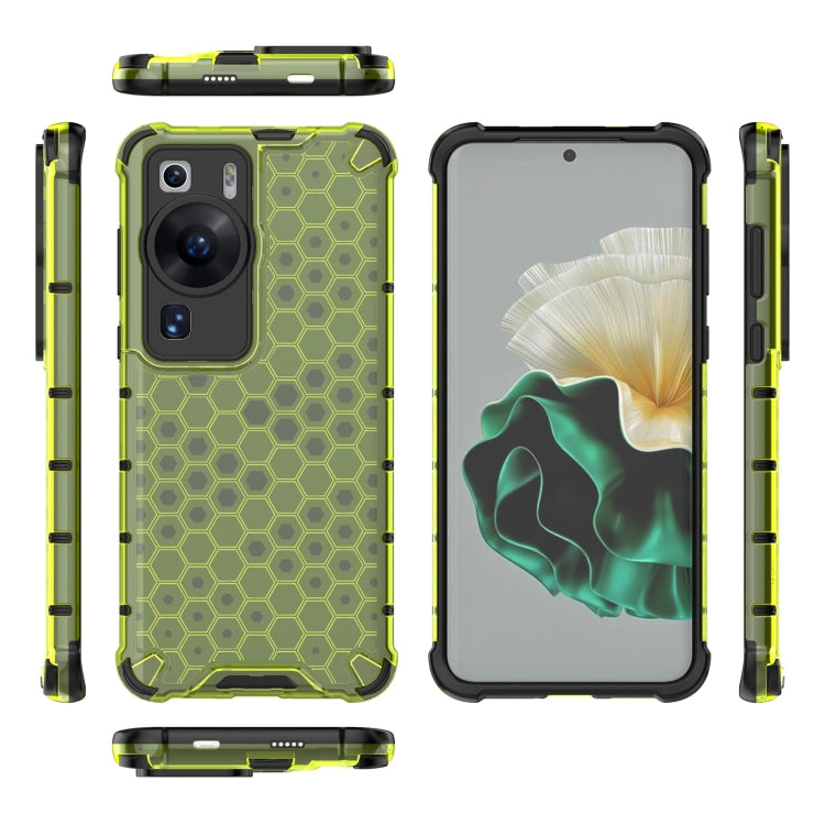 For Huawei P60 / P60 Pro Honeycomb Phone Case(Green) - Huawei Cases by PMC Jewellery | Online Shopping South Africa | PMC Jewellery