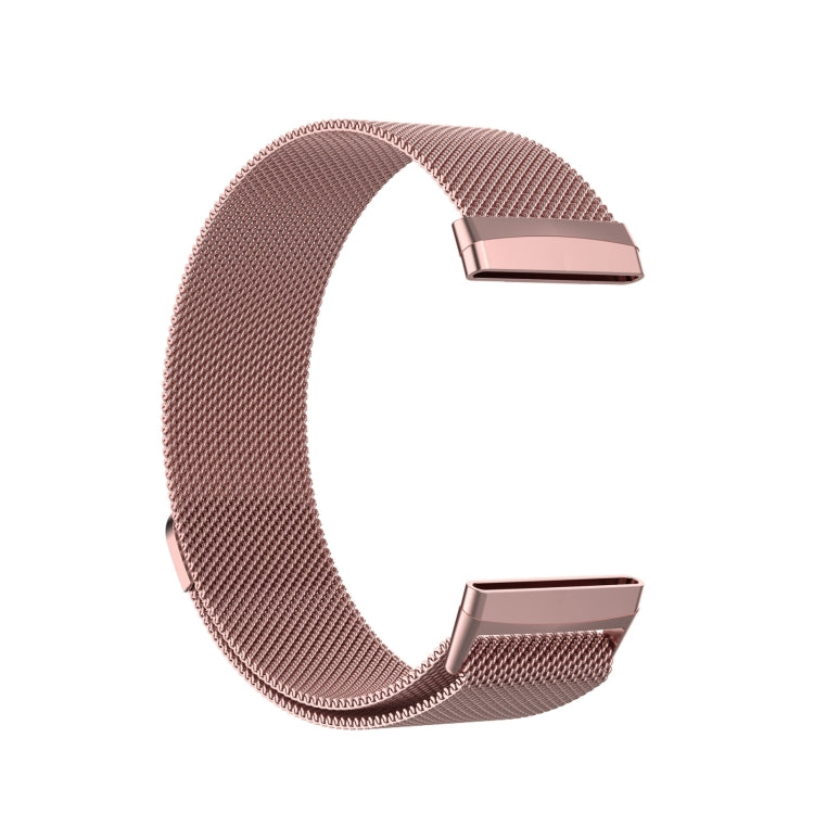 For Fitbit Versa 4 Milanese Magnetic Metal Weave Watchband, Small Size(Pink) - Watch Bands by PMC Jewellery | Online Shopping South Africa | PMC Jewellery